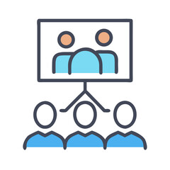 Team Presentation Representing Training or Group Learning Icon Design