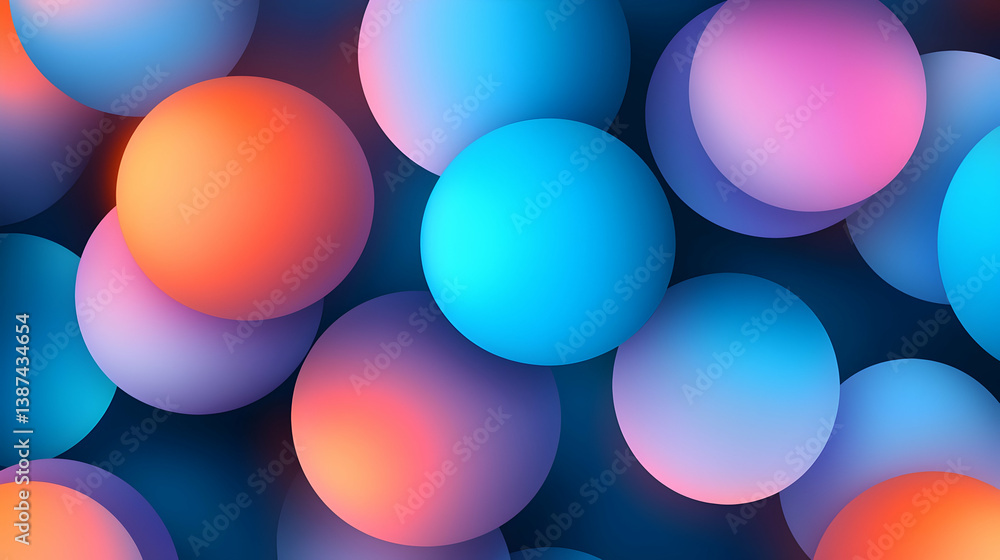 Poster abstract colorful sphere background with gradient and glow
