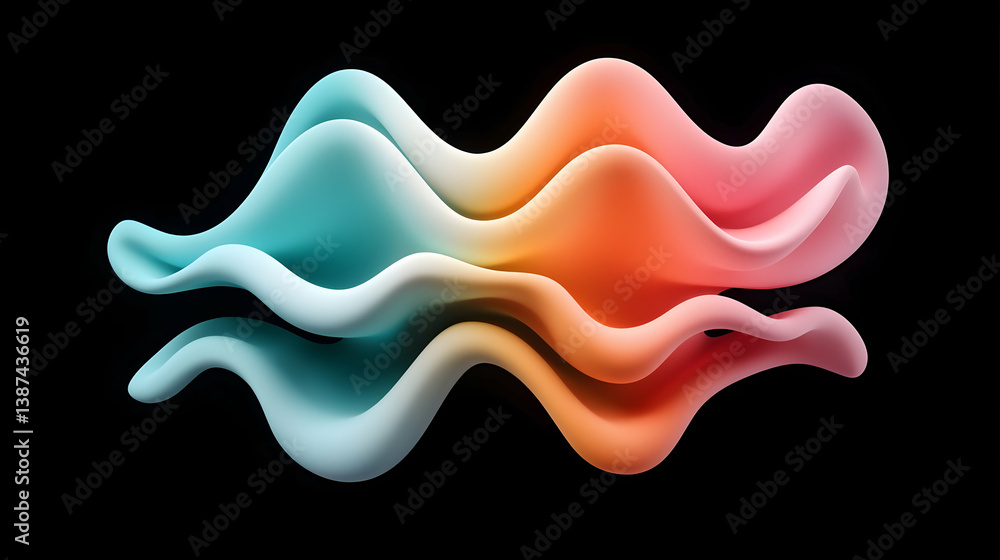 Aufkleber abstract colorful waves music visualizer