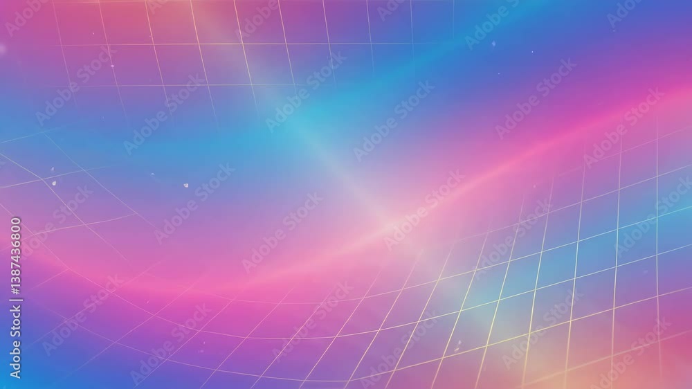 Poster vibrant gradient background with grid lines and stars. retro futuristic design for synthwave music p