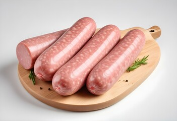 raw sausage isolated on white background