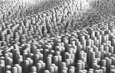 Fototapeta premium Abstract 3D Geometric Landscape Ideal for Welcome Banners and Modern Design 3d rendered illustration