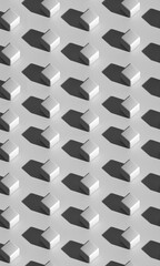 Minimalist Geometric Pattern with White Cubes and Shadows pattern 3d render