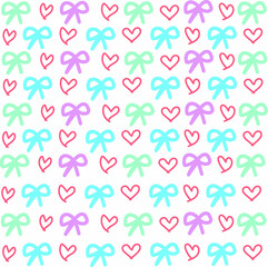 4k high quality handmade own drawing HD high definition artwork photo illustration vector 2D flat design concept template logo free to use seamless pattern with purple red love blue tosca green hearts