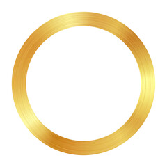Circle luxury Gold frame border transparent png or isolated on white. Textured golden border for poster, banner, greeting, card, book, print & publication design.	