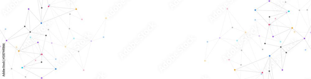 Poster Minimalistic design with connecting the dots and lines. Abstract geometric background of science and technology concept