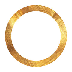 Circle luxury Gold frame border transparent png or isolated on white. Textured golden border for poster, banner, greeting, card, book, print & publication design.	