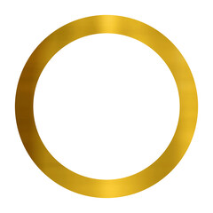 Circle luxury Gold frame border transparent png or isolated on white. Textured golden border for poster, banner, greeting, card, book, print & publication design.	