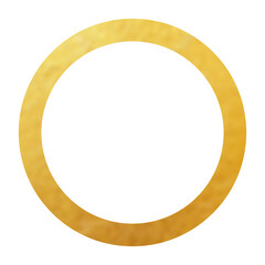 Circle luxury Gold frame border transparent png or isolated on white. Textured golden border for poster, banner, greeting, card, book, print & publication design.	