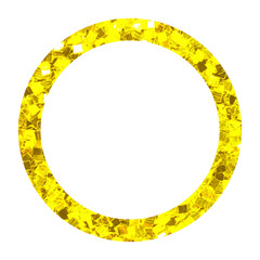 Circle luxury Gold frame border transparent png or isolated on white. Textured golden border for poster, banner, greeting, card, book, print & publication design.	