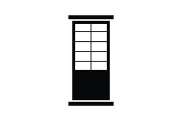 Door silhouettes vector with white background