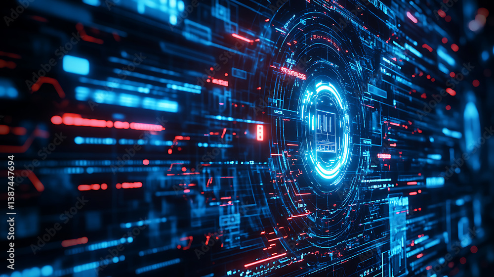 Aufkleber an ai powered system improving cybersecurity by analyzing network traffic, ai-assisted threat detect
