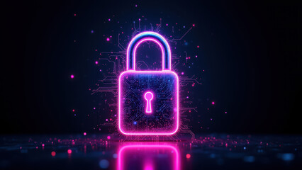 Digital lock graphic representing cyber security.