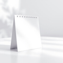 Blank white desk calendar mockup