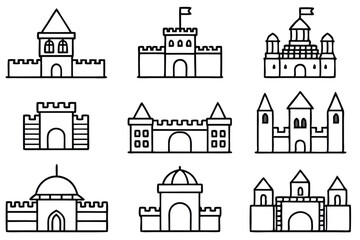 Fototapeta premium Fortress Line Art Illustration Bold Design for Unique Art Collection 