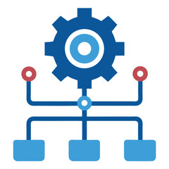 Obraz premium Workflow Gear Icon for Automation, System Integration, and Process Management