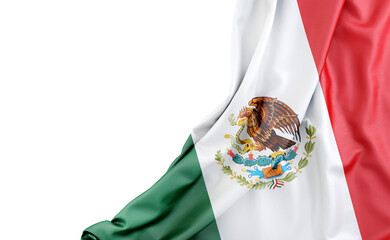 Flag of Mexico with empty space on the left. Isolated. 3D Rendering