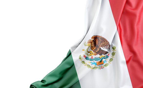 Flag of Mexico with empty space on the left. Isolated. 3D Rendering