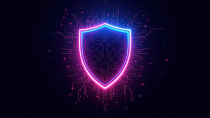 Futuristic cybersecurity shield with digital overlay, perfect for protecting your online identity and data.