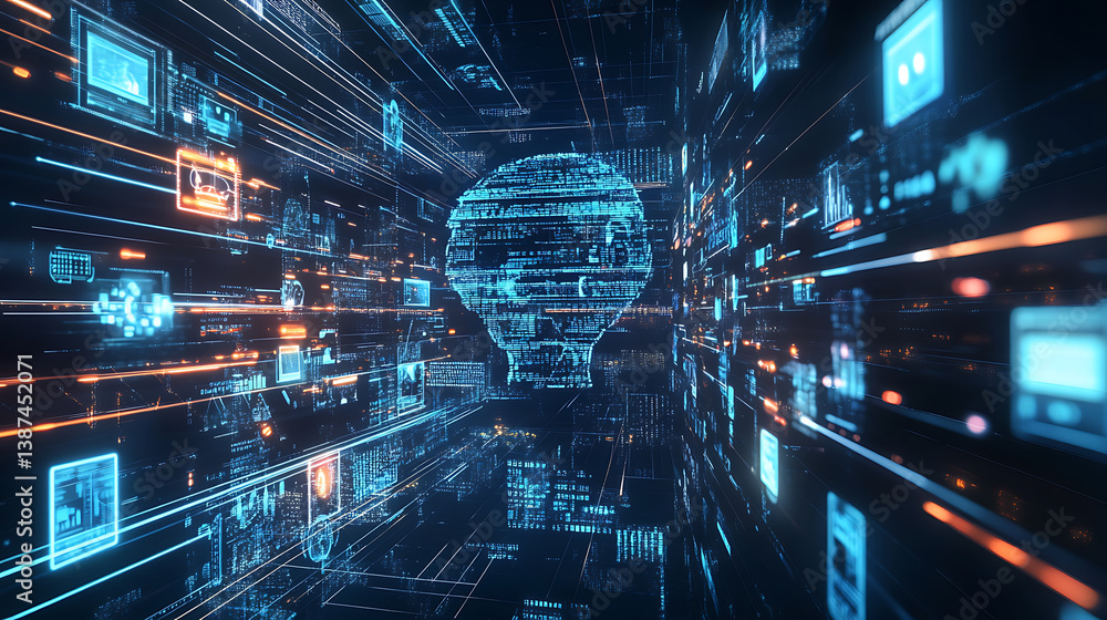 Poster an ai powered system improving digital marketing by analyzing consumer behavior, ai-assisted ad targ