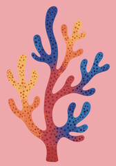 Fototapeta premium Colorful Coral Illustration Against a Pink Background 