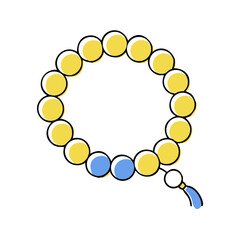 Obraz premium Prayer beads in yellow and blue with decorative tassel 