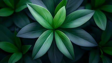 Obraz premium Bright Green Lush Spring Foliage Background