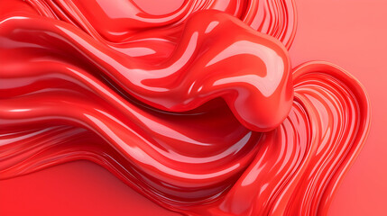 Fototapeta premium Abstract Red Energy Wave: Glowing Digital Art