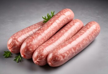 raw sausage isolated on white background
