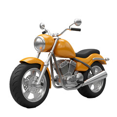 3d Cartoon moto isolated on white background