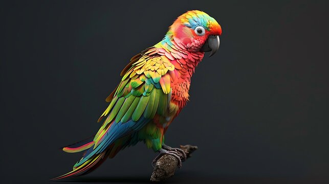 3D model of a multi-colored olingo