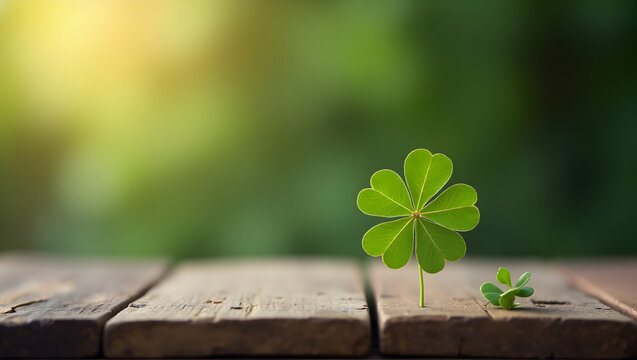 Fototapeta Captivating shamrock artwork evoking themes of nature, luck, and tranquility, presented against a backdrop that enhances its vibrant and detailed presence