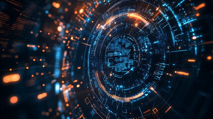 Obraz premium An AI powered system improving disaster recovery by analyzing damage data, AI-assisted resource allocation, and real-time recovery updates for faster restoration efforts