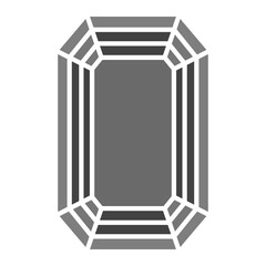 Emerald Cut. Rectangular step-cut diamond icon, ideal for vintage gemstone styles, high-end branding, and fine jewelry visuals.