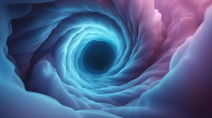 Abstract Swirling Vortex of Blue and Purple Light