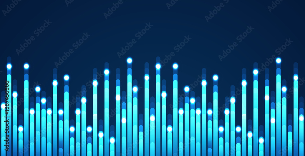 Poster Big data visualization. Social network, financial analysis of complex databases. Data mining. Vector technology background. Information analytics concept.