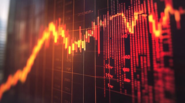 Financial investment price data presented on a digital display screen