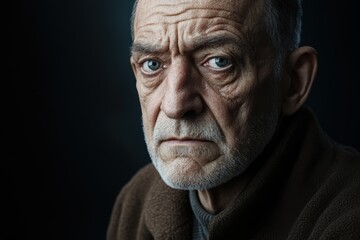 Fototapeta premium Expression of wisdom and experience captured in a close-up portrait of an elderly man