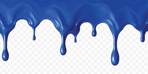 realistic liquid paint dripping down in different colour style isolated on white background