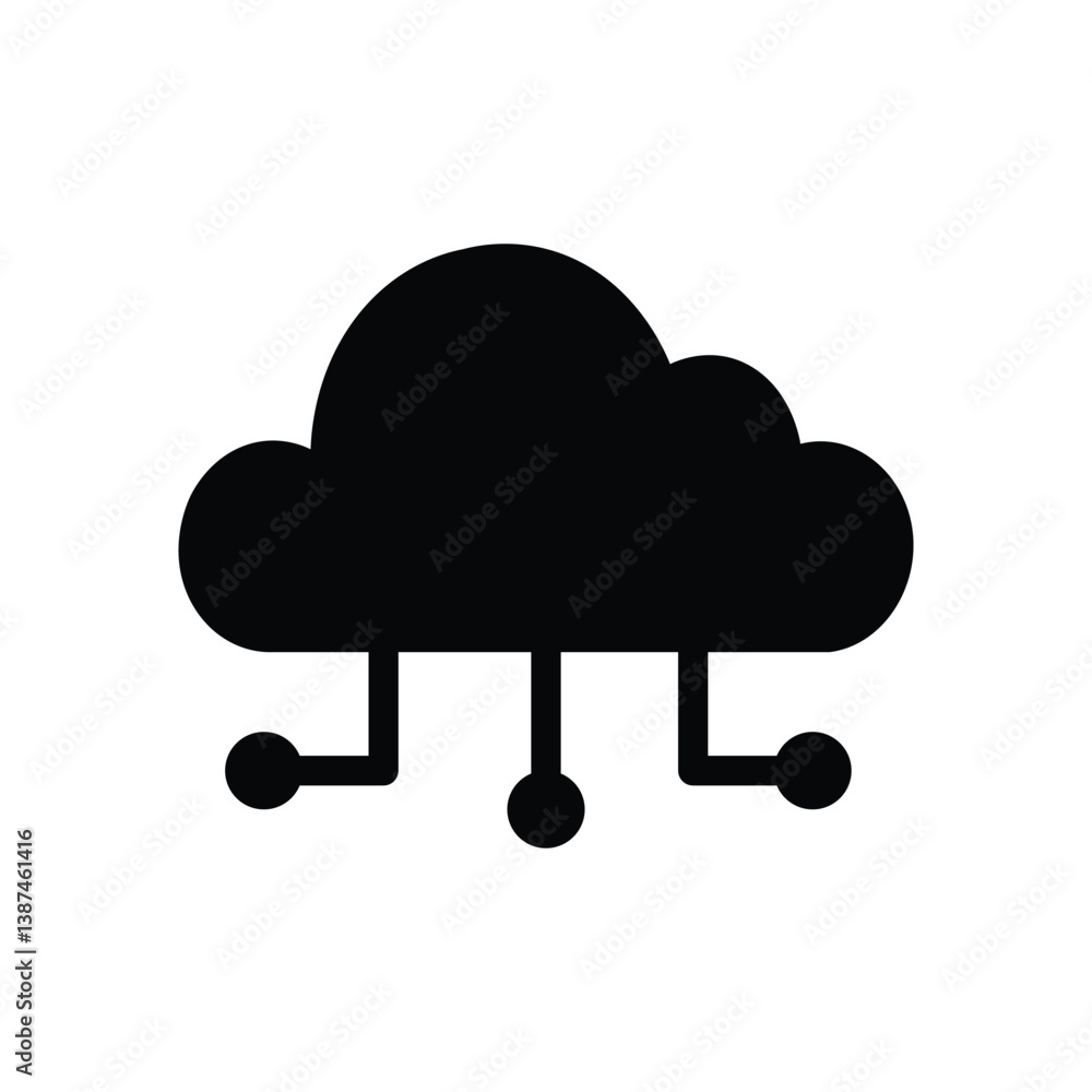 Aufkleber cloud computing icon with network connections vector