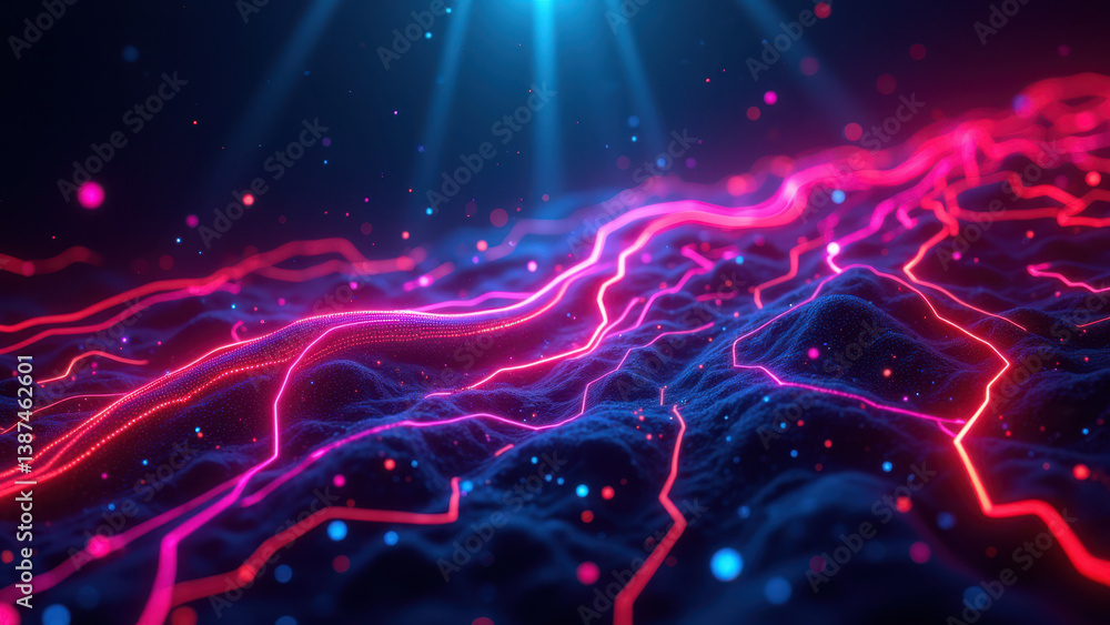 Poster cybersecurity themed abstract image with cybernetic background.