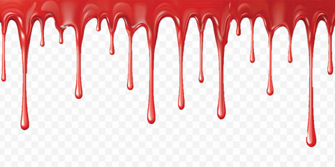 realistic liquid paint dripping down in different colour style isolated on white background