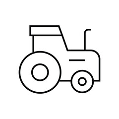 Tractor line icon vector on white background