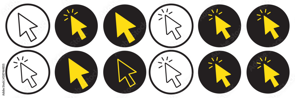 Leinwandbilder click icon vector isolated on white background. cursor icon. computer mouse click cursor black arrow