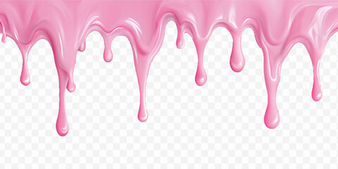 realistic liquid paint dripping down in different colour style isolated on white background