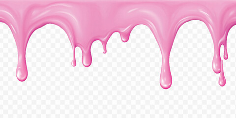 realistic liquid paint dripping down in different colour style isolated on white background