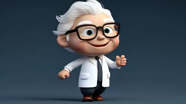 Humorous Cartoon Businessman Character with Glasses and Suit Vector Illustration