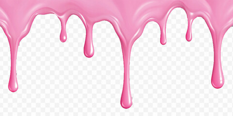 realistic liquid paint dripping down in different colour style isolated on white background