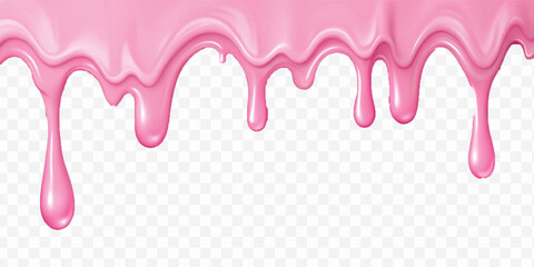 realistic liquid paint dripping down in different colour style isolated on white background
