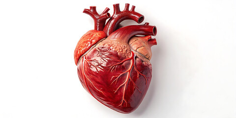 Human Heart on White Background